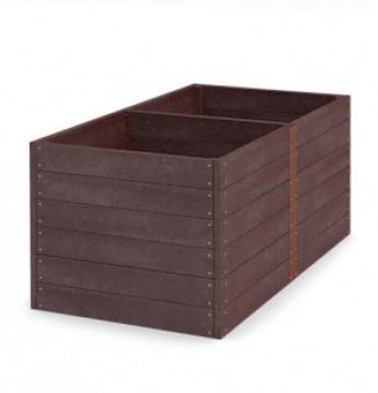 Vyvýšený záhon dvoukomorový 200 x 106 x 79cm hnědý